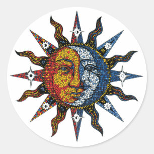 Adesivo Sol e Lua do Mosaico Celestial