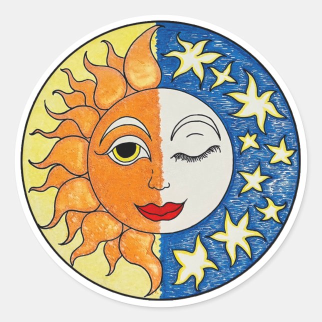 Adesivo Sol e Lua Juntos (Frente)