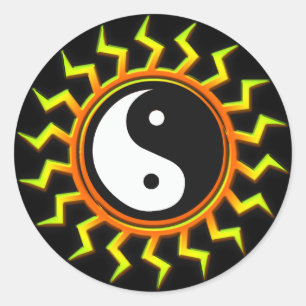 Adesivo Sol Equilibrado Orange Yin Yang