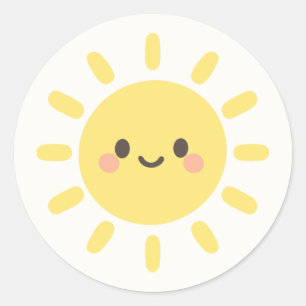 Adesivo Sol Feliz Amarelo com Rosto Sorridente
