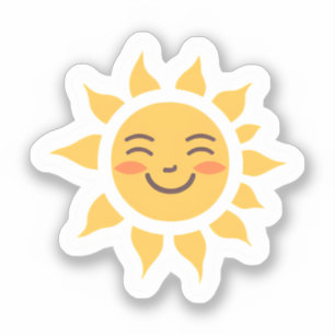 Adesivo Sol Feliz Amarelo Fofo