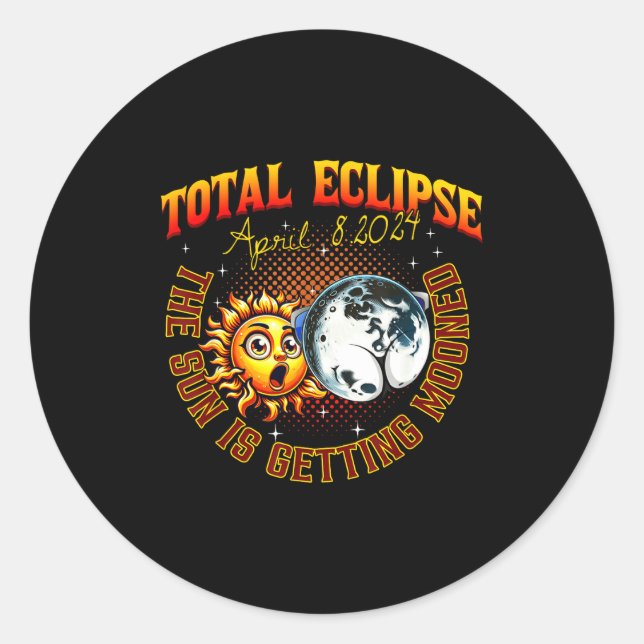 Adesivo Sol Ficando Enlunado Eclipse Total do Sol (Frente)