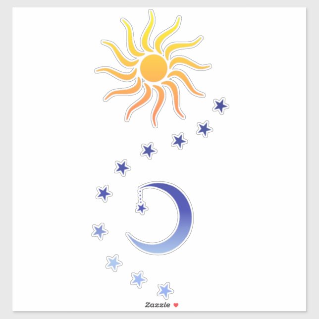 Adesivo Sol, lua e estrelas (Folha)