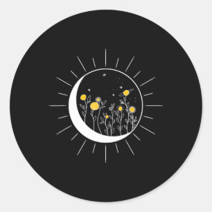 Adesivo Sol Lua Solar Eclipse Flor Planetas Funerários