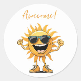 Adesivo Sol maravilhoso sorridente com óculos solares