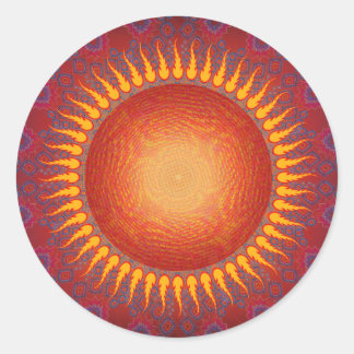 Adesivo Sol psicodélico: Design Fratural Espiral
