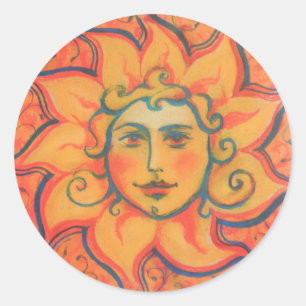 Adesivo Sol sorridente, Fairytale Fantasy Art, Orange Yell