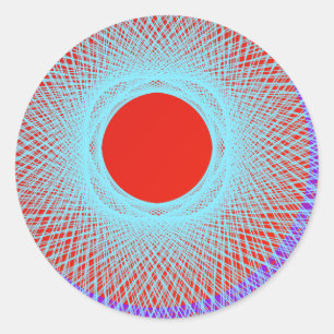 Adesivo sol vermelho dá abstrato de multicor