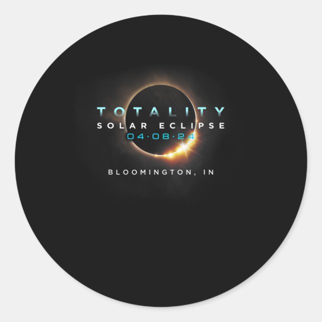 Adesivo Solar Eclipse 2024 Bloomington Na Totalidade 04-08 (Frente)
