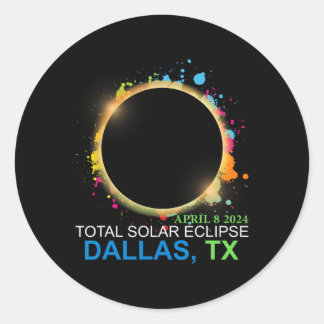 Adesivo Solar Eclipse 2024 Dallas Texas - Totalidade Color
