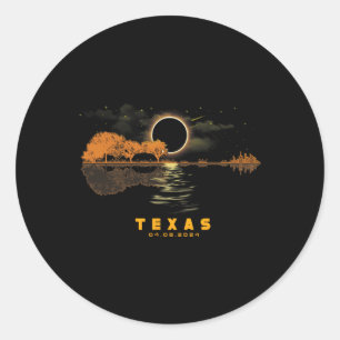 Adesivo Solar Eclipse 2024 Guitar 04.08.24 Totalidade Texa