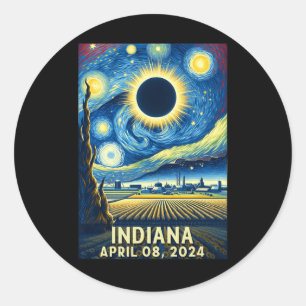 Adesivo Solar Eclipse 2024 Indiana Starry Night