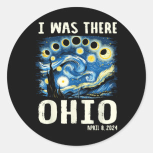 Adesivo Solar Eclipse 2024 Ohio - Pintura noturna estelar