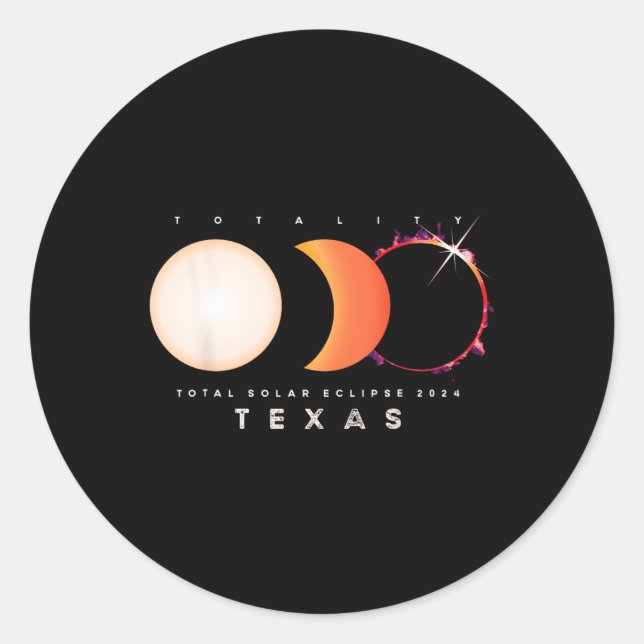 Adesivo Solar Eclipse 2024 Texas Total Eclipse America Gra (Frente)