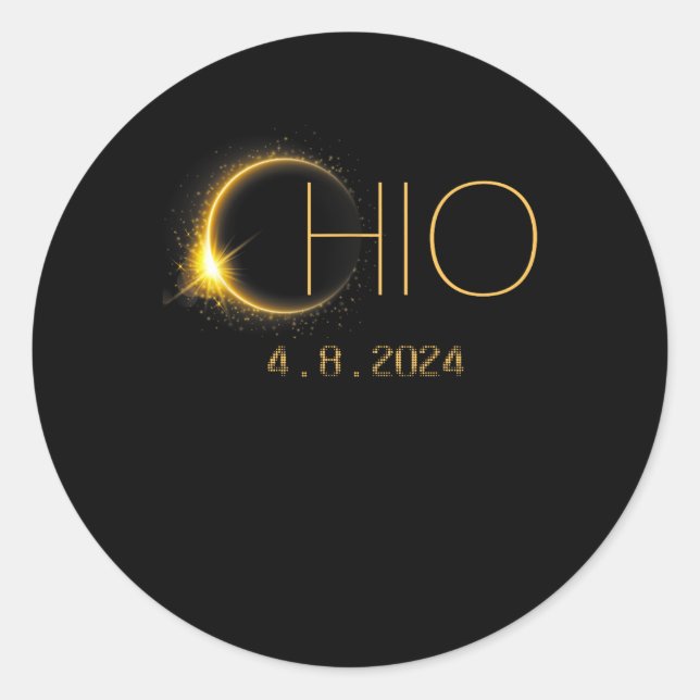 Adesivo Solar Eclipse 2024 Total Solar Eclipse State Ohio (Frente)