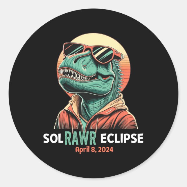 Adesivo Solar Eclipse Abril 8 2024 Eclipse Kids Trex (Frente)