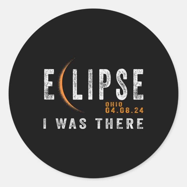 Adesivo Solar Eclipse Ohio I Estava Lá Totalmente Eclipse (Frente)