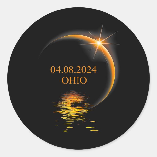 Adesivo Solar Eclipse Ohio Usa Totalidade 1 (Frente)