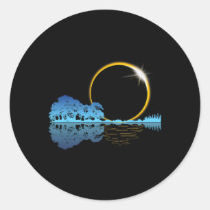 Adesivo Solar Eclipse Violão Natureza Lua Estilo Retroativ