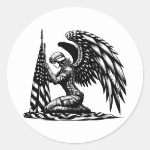 Adesivo soldado angel mulher USA Flag Patriotic Art
