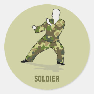 Adesivo Soldado Camo No Crachá Verde-Preto Do Khaki