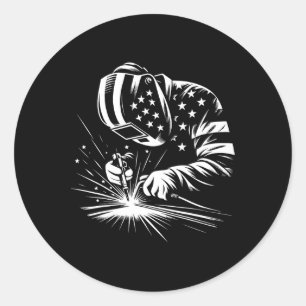 Adesivo Soldador Americano de Bandeira Usa Soldadura Patri