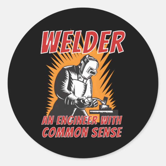 Adesivo Soldar Um Engenheiro Com Um Funcionário De Metais  (Frente)