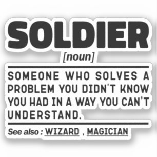 Adesivo Soldier Noun Definition, Pai Veterano aposentado L