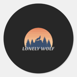 Adesivo Solitário Wolf Incrível Howling Fade Sunset Silh