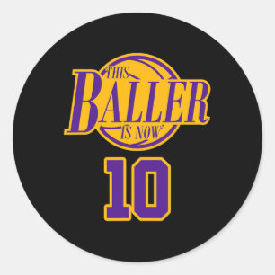 Adesivo Solo De Basquete De Aniversário De 10 Anos, E
