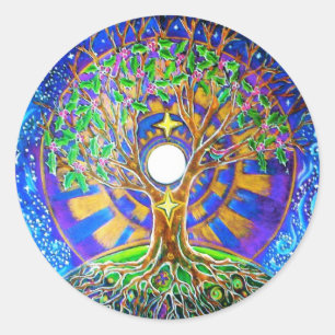 Adesivo Solstício de inverno Mandala de lua cheia