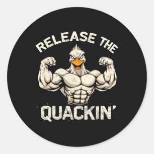 Adesivo Solte a Piada Quackle Duck Bodybuilder