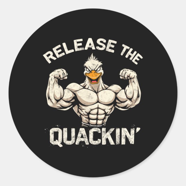 Adesivo Solte a Piada Quackle Duck Bodybuilder (Frente)