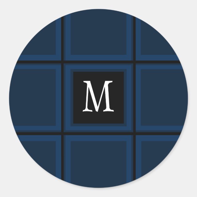 Adesivo Solteiro Azul Marinho Escuro  Personalizado com Fa (Frente)