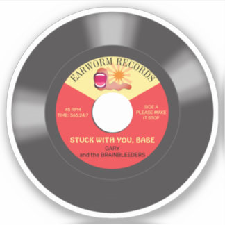 Adesivo Solteiro de gravador de música 45 vinil personaliz