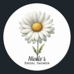 Adesivo Solteiro de margarida branca<br><div class="desc">Personalizar com qualquer texto ou deixar vazio.</div>