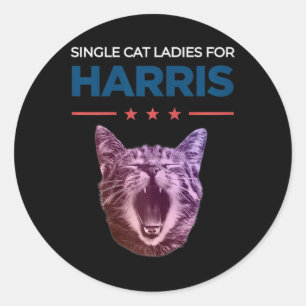 Adesivo Solteiro Gata Senhoras Para Harris 2024 Política
