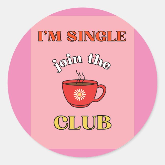 Adesivo Solteiro me juntar ao clube (Frente)