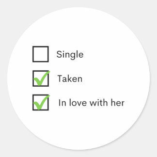 Adesivo Solteiro tomada apaixonada por ela