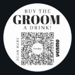 Adesivo Solteiro Vênmo Código QR Comprar O Grupo A Beber<br><div class="desc">Certifique-se de que o noivo não tem que pagar por uma bebida de solteiro com o adesivo de código QR Venmo do Partido do excelente Solteiro! Dê um para toda a tripulação! Basta adicionar sua própria imagem de código de QR Venmo, PayPal ou Cash App. Todos na festa podem facilmente...</div>