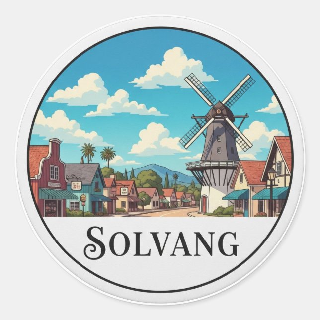 Adesivo Solvang Califórnia Antiga (Frente)