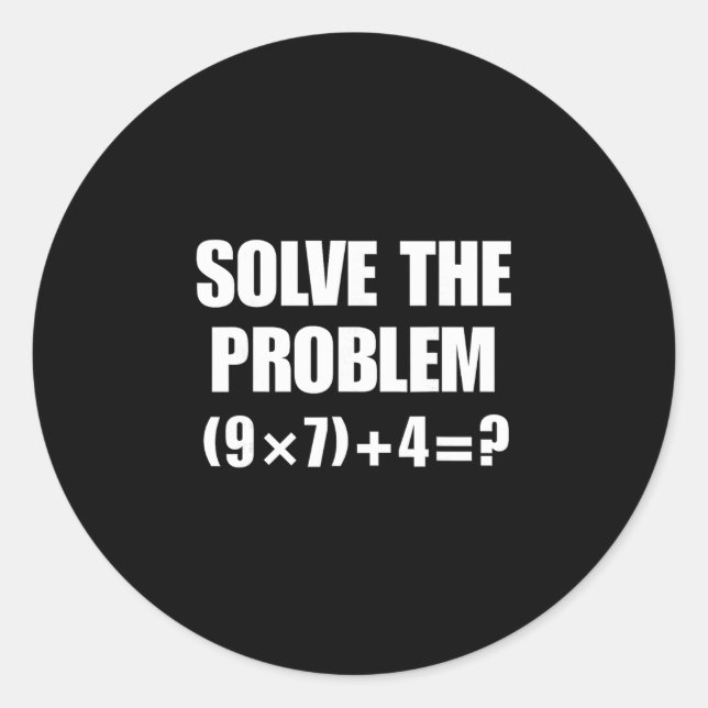 Adesivo Solve The Problem 67 Meme Six Seven Elementary Mat (Frente)