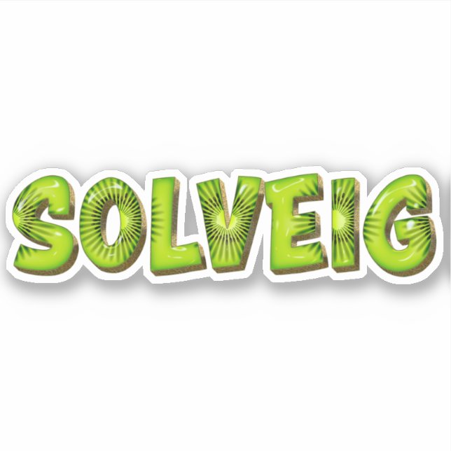 Adesivo Solveig Name Kiwi Design Aufkleber Sticker (Frente)