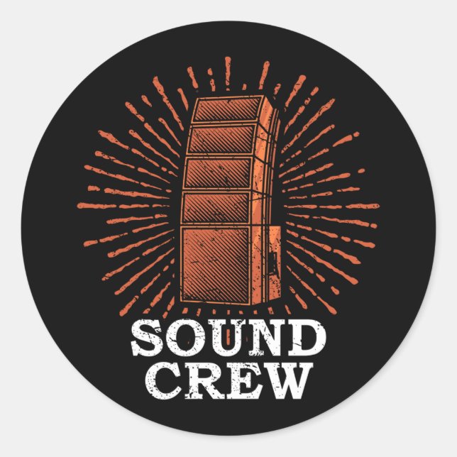 Adesivo Som de Cara de som do técnico de áudio CREW (Frente)