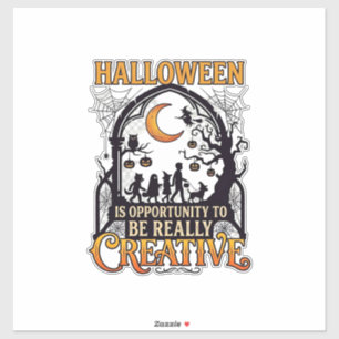 Adesivo Sombra Criativa de Crianças de Halloween Lua Cresc