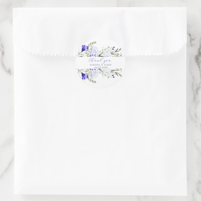Adesivo Sombra de Casamento Floral Real Azul De Marfim (Bolsa)