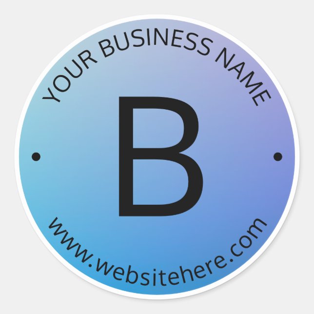 Adesivo Sombreado Azul e Roxo com Texto Editável (Frente)