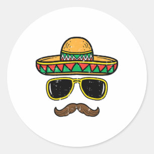 Adesivo Sombrero Face Cinco De Mayo Partido Fiesta Mexican