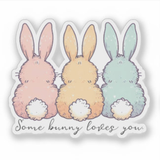 Adesivo Some Bunny Loves You Custom Contour