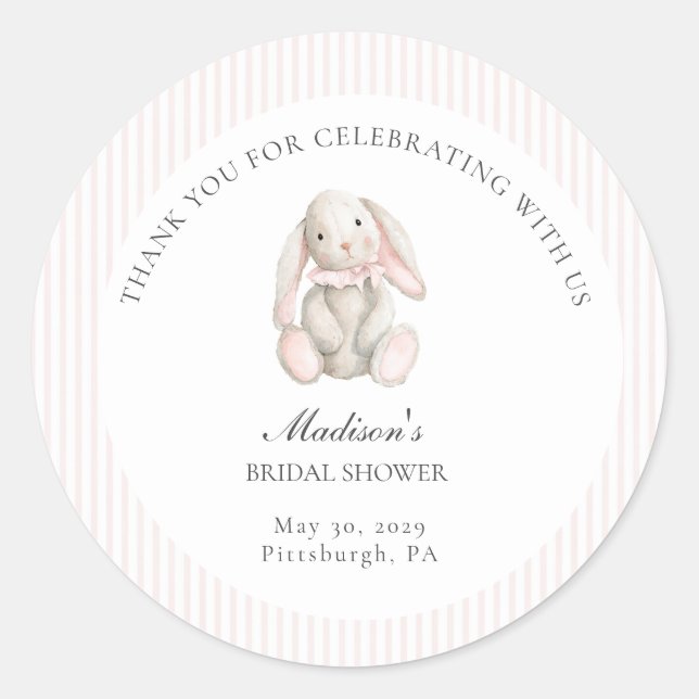 Adesivo Some Bunny Sweet Pink Baby Shower  (Frente)